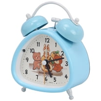 REGALWOVEN Triangle Shape Mechanical Alarm Clock, Loud Alarms, Cute Animals Pattern for Teens and Heavy Sleepers Blue 4.4"L x 2.2"W x 3.4"H