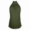 thumbnail image 6 of Halter Tank Tops for Women Dressy Casual Front Pleated Tie Back Loose Sleeveless Shirt Summer Outfits, 6 of 7