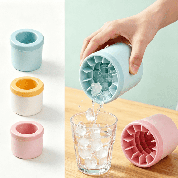 Silicone Ice Cylinder Mold 3 Pack, 5.9 Inch Push Pop Ice Tube Maker with Lid, BPA Free Freezer Ice Cube Tray for Drinks, Cocktails and Summer Beverages, Assorted Colors