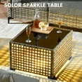 thumbnail image 6 of Ovios 10 Pieces Outdoor Patio Furniture Swivel Set with Rocking Chair All-Weather Wicker Conversation Sectional with Solar Lamps Coffee Table for Balcony, 6 of 8