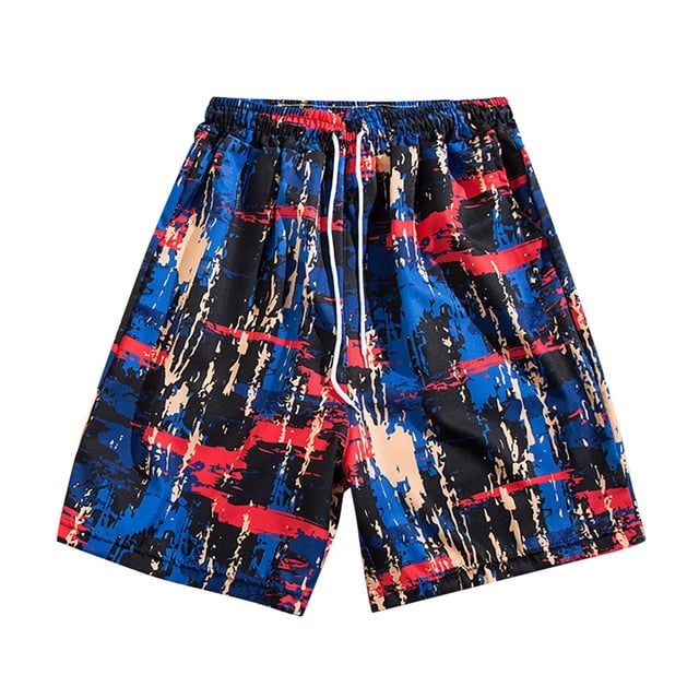 Wyzesi Shorts Men Padded Gel Men'S Beach Pants Sweatpants Printed Trousers Drawstring Jogging Shorts