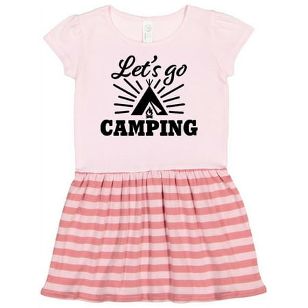 

Inktastic Lets Go Camping with Tent and Campfire Gift Toddler Girl Dress