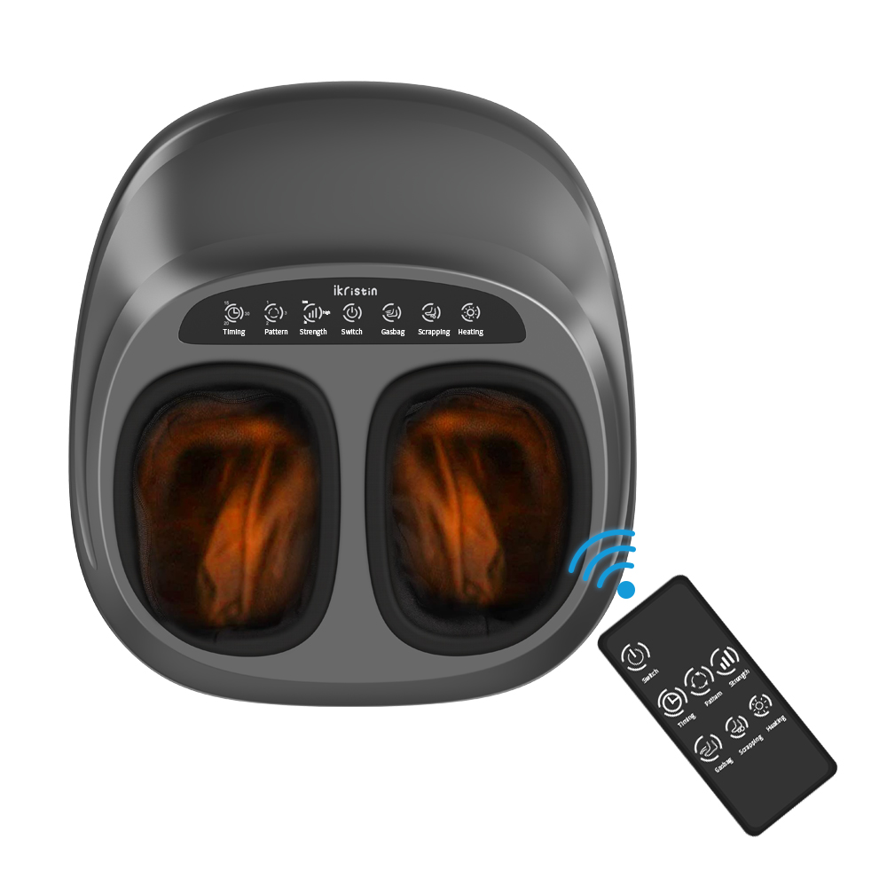 Ikristin Foot Massager Machine with Heat and Remote, Fit up to Men Size