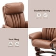thumbnail image 4 of Mcombo Faux Leather Reclining Chairs with Ottoman, 360 Degrees Swivel Recliners with Massage 4999(Saddle), 4 of 8