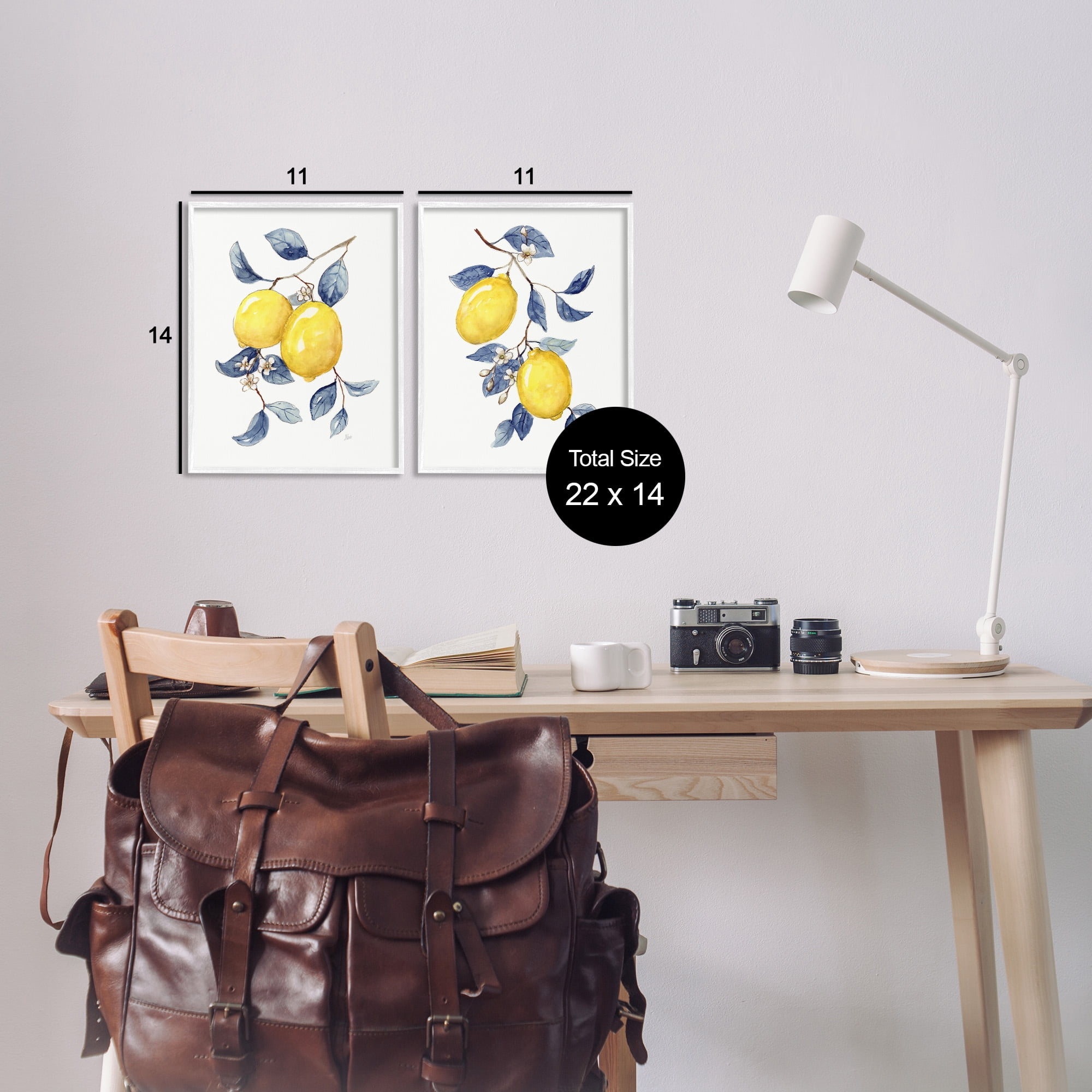 Stupell Industries Budding Lemon Blossoms Food & Beverage Painting White Framed Art Print Wall Art, 11 x 14, Set of 2