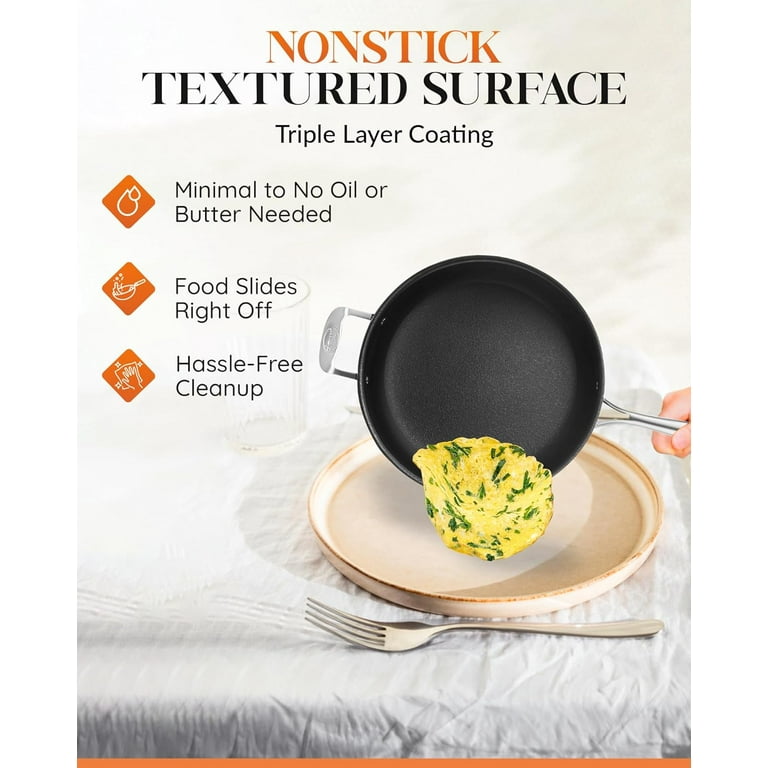 Gotham Steel 5.5 Quart Copper Cast Jumbo Pan, Oven Safe