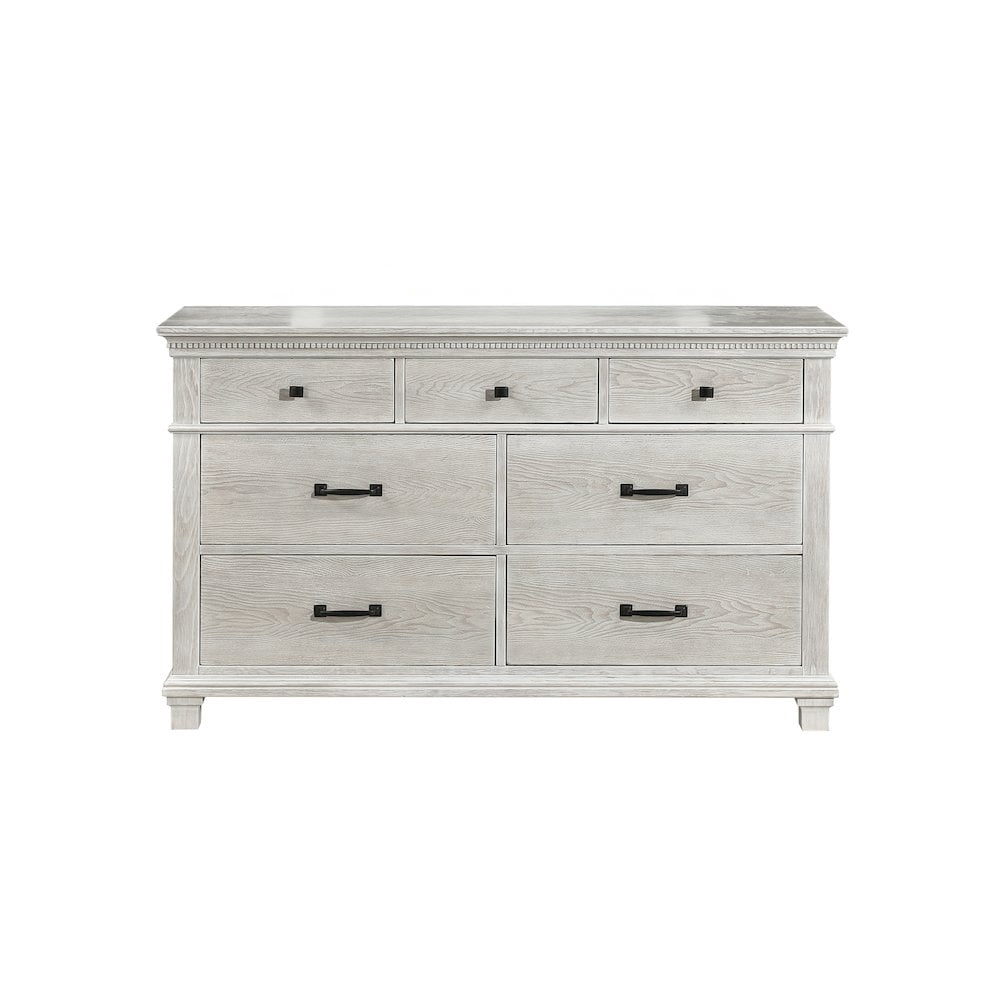 New Classic Furniture Silver Sands Wood 7-Drawer Dresser in Gray