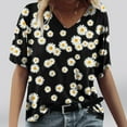thumbnail image 1 of ICHUANYI Clearance Women's Fashion Printing Casual V-neck Short Sleeve Loose T-shirt Tops(White, XL) ICHUANYI WER2023081114742, 1 of 4