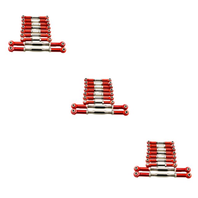 maskred 9pcs/set 9Pcs Tige de Traction Servo-Lien de Direction pour 1/10 WLtoys K949 Contrôle Rouge 3Set