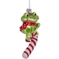 thumbnail image 2 of Kurt S. Adler 5-Inch Noble Gems Glass Frog With Candy Cane Ornament, 2 of 7