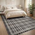 thumbnail image 3 of ODIKA 8'x10' Washable Area Rug Durable, Non-Slip Rag Checkered Layered Gingham Border Doormat Farmhouse Plaid for Living Room, Under Sectional, Family, 3 of 7