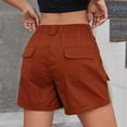 thumbnail image 4 of Vivianyn HD Women's Multi Pocket Cargo Shorts, Button Fly Casual Summer Shorts,Coffee,Size S-XL, 4 of 5