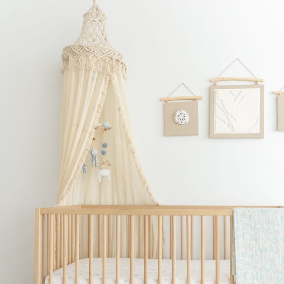 Crane Baby Crib Canopy, Macrame Bed Canopy, Boho Nursery Decor, Baby Room Decor, Play Room Canopy For Girls Room & Boys Room, Canopy For Bed, Reading Nook For Kids