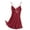Red, variant on Women's Lace Suspender Padded Satin Silk Nightgown Home Clothes Sexy Women's Pajamas Lace Yellow
