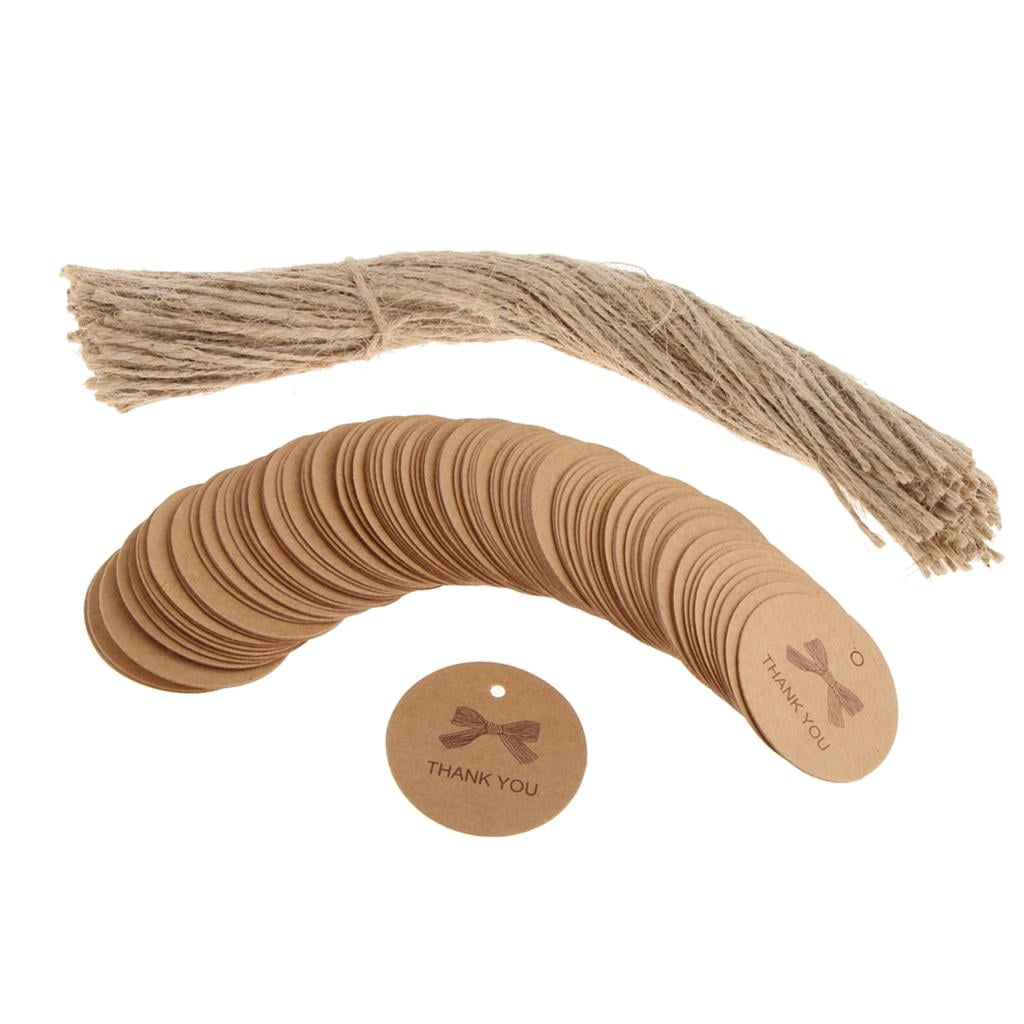 100x Kraft Hanging Tags Thank Tags Christmas Cards