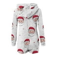 thumbnail image 6 of LEKWK Christmas Fleece Jumpsuits for Women One Piece Long Sleeve Cute Teddy Bear Rompers Matching Santa Xmas Pajamas Sleepwear Hooded Zip Up Jumpers Holiday Funny Clothes, 6 of 7