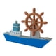 thumbnail image 3 of Modelo de velero de madera, timón náutico, centro de mesa, decoración del hogar con dirección Azul claro, 3 of 6