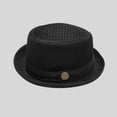 thumbnail image 5 of Mens Summer Fedora Cuban Short Brim Hat (Black One Size), 5 of 5