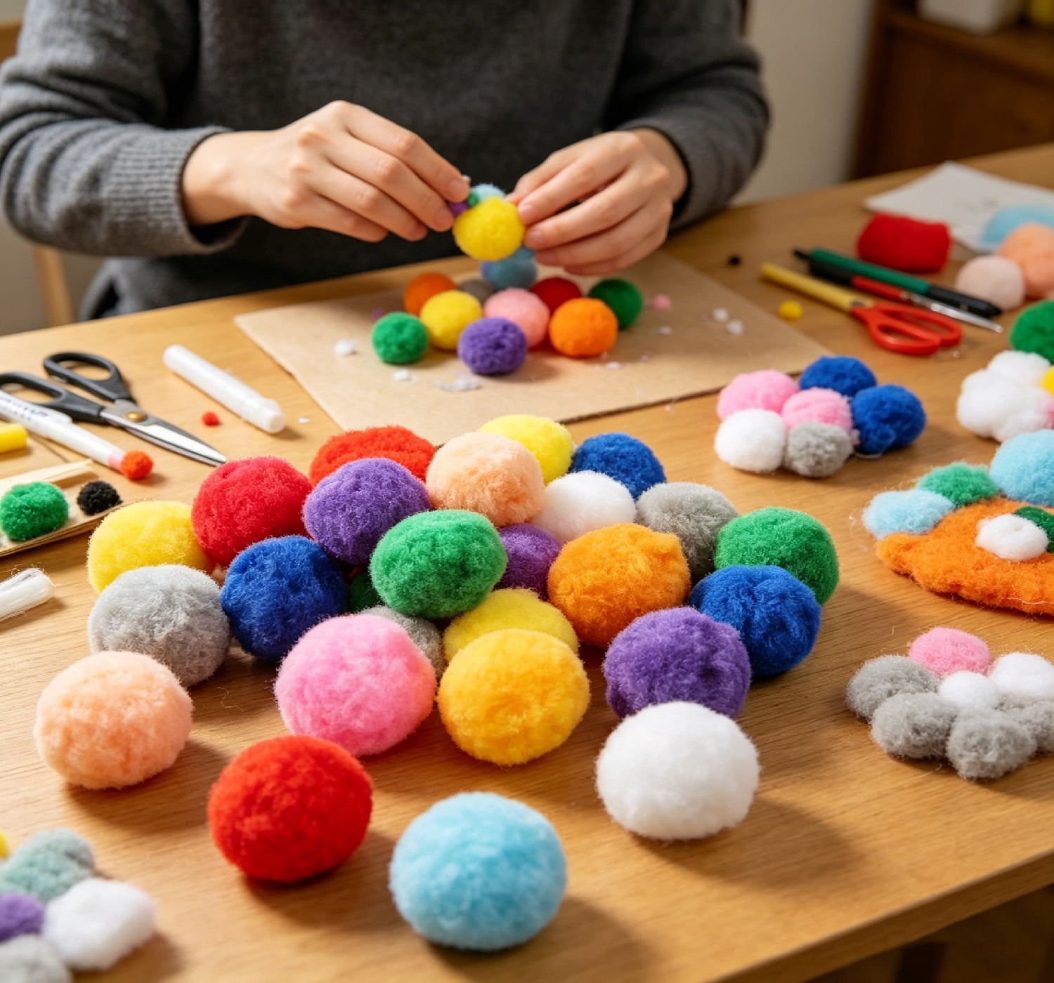 2 Inch Craft Pom Poms,TGY 72 Pcs Arts and Crafts Pom Poms,Soft Fuzzy Pom Poms Balls for DIY Decorations