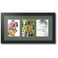 thumbnail image 1 of ArtToFrames Collage Photo Picture Frame with 3 - 5x7" Openings, Framed in Black with Forest Green and Black Mats (CDM-3926-65), 1 of 1