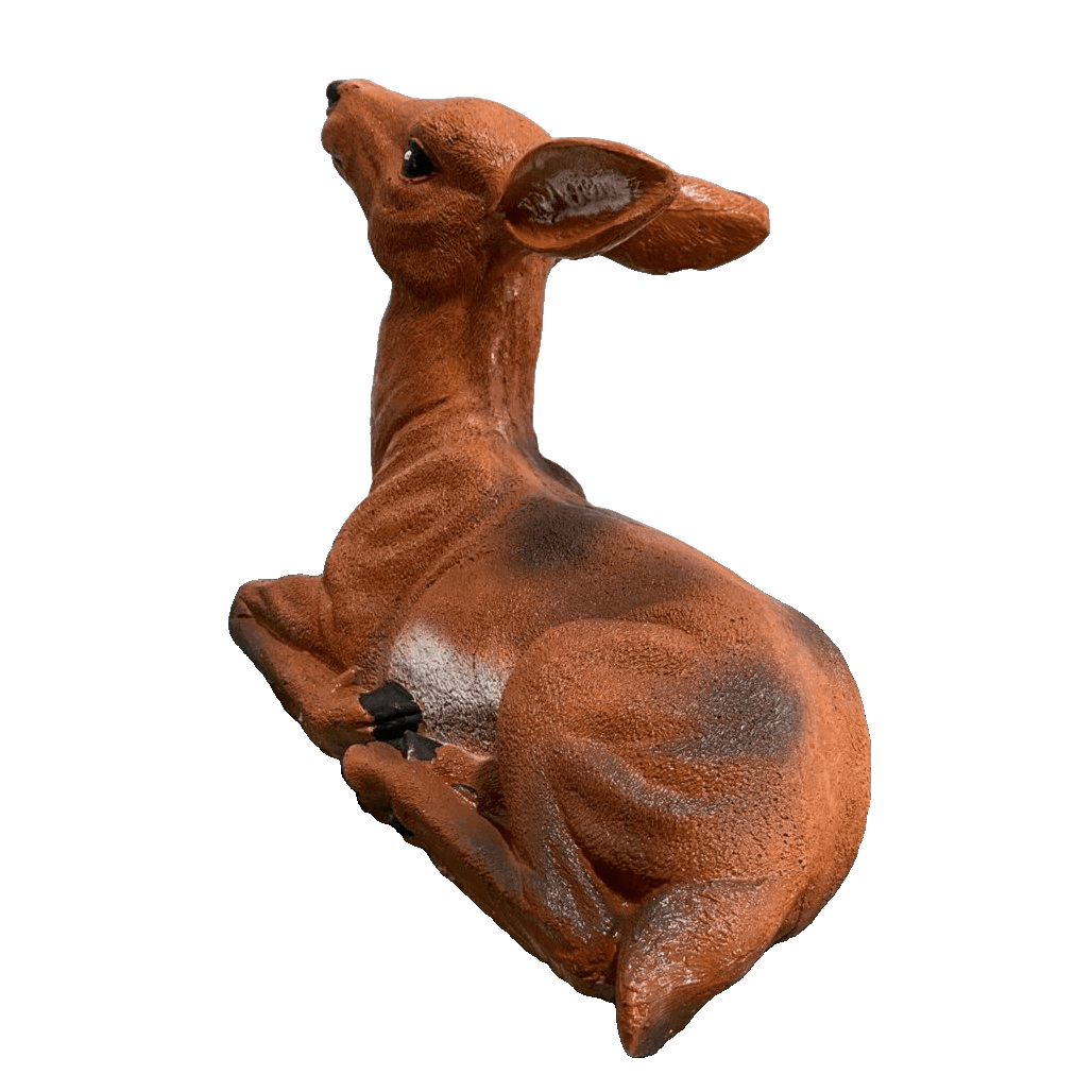 14" Solid Concrete Deer Statue, Weather proof Deer outdoor statues, life-size Garden Statues, Outdoor lawn Decor