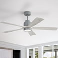 thumbnail image 2 of Sofucor 52" Gray Ceiling Fan with Light, 5 Solid Wood-Grain Blades, Quiet DC Motor, 36V 18W Dimmable LED, 6-Speed Remote Control, Reversible, Timer for Living Room Bedroom, 2 of 16