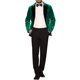 thumbnail image 2 of Chaqueta de traje de terciopelo INSPIRE CHIC para hombres, blazer de terciopelo verde con solapa en contraste para bodas y fiestas, 2 of 5