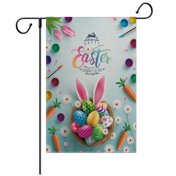 Boiiwant Easter Garden Flag Double-Sided Letter Cartoon Printed Festival Flags