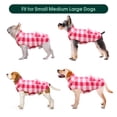 thumbnail image 5 of Kuoser British Style Plaid Dog Winter Coat, Windproof Cozy Cold Weather Jacket for Dogs, Pink, S, 5 of 7