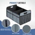 thumbnail image 6 of Simple Deluxe Car Trunk Organizer for Car,50L Large Capacity, Collapsible 2 Compartment Automotive SUV Accessories, 600D Waterproof Oxford Polyester & Non Slip Bottom, Reinforced Handle, Grey-Green, 6 of 7