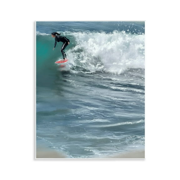 Stupell Industries Cali Surfer Girl Sports Painting Unframed Art Print Wall Art, 11 x 14