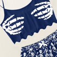 thumbnail image 4 of CAUYDY Halloween Pajamas Women Cute Printed Top and High Waist Shorts Plus Size Pajama Set Funny Skeleton Sleepwear(Blue,XL), 4 of 6