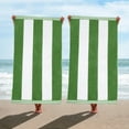 thumbnail image 4 of Superior Cabana Striped 2-Piece Oversized Cotton Beach Towel Set, Dark Green, 4 of 9