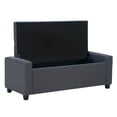 thumbnail image 5 of IVV 48" Linen Upholstered Storage Ottoman Bench with Tufted Seating, Safety Hinge, and Rubber Wood Legs, for Entryway, Bedroom, Living Room (Gray), 5 of 7