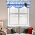 thumbnail image 3 of White Daisy Tie Up Valances Curtain, Adjustable Kitchen Red Potted Plant Blue Striped Gradient Valances for Windows Decor, Rod Pocket Short Curtains Set for Bedroom/Bathroom, 60"x18", 3 of 9
