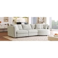 thumbnail image 3 of U_STYLE Three Indoor Cushioned Combination Sofas with Three Pillows and Curved Seat, for Living Room, Study Room, and Apartment, 3 of 9