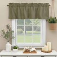 thumbnail image 3 of Dark Green Window Valance Curtain Simple Solid Color Rod Pocket Short Curtain for Living Room, Bedroom & Kitchen Window Decor 42x18in, 3 of 8