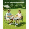 thumbnail image 2 of Folding Camping Table Portable Lightweight Aluminum Adjustable Height Roll Up Side Table with Mesh Top and Carry Bag for Outdoor BBQ Tailgating Picnic Travel Silver, 2 of 6