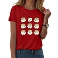 thumbnail image 2 of DXOUPM T-Shirts pour Femmes Mignon Imprimé Boulette Col Rond Manches Courtes Hauts d'Été Doux, 2 of 4