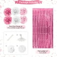 thumbnail image 2 of Party Decorations Balloons Banners Happy Birthday Kit Pink Party PomPom Flower Confetti Ribbons Foil Fringe Curtain Girls Women Décor Supplies, 2 of 7