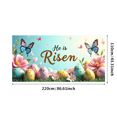 thumbnail image 3 of He is Risen Cross Banner Christian Easter Lily Backdrop Religious Event Church Decor Spring Decoration Background Party Supplies Celebration, 3 of 4
