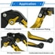 thumbnail image 4 of Palancas de freno y embrague cortas y largas para Yamaha YZF R1 1999-2001, palanca de freno ajustable de motocicleta, aleación de aluminio, cabeza negra con mango dorado, 4 of 6