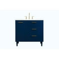 thumbnail image 3 of Elegant Decor Baldwin 36" Solid Wood and MDF Bathroom Vanity in Blue, 3 of 8