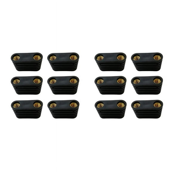 12Pcs Windsurfing Black Plastic 2-Hole Footstrap Insert Windsurf Board Footstrap Replacement Surfboard Surfing