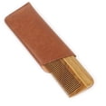 thumbnail image 3 of Onedor Handmade 100% Natural Green Sandalwood Wooden Comb for Men Hair, Beard, and Mustache Styling Pocket Comb With Leather Case (Short), 3 of 7