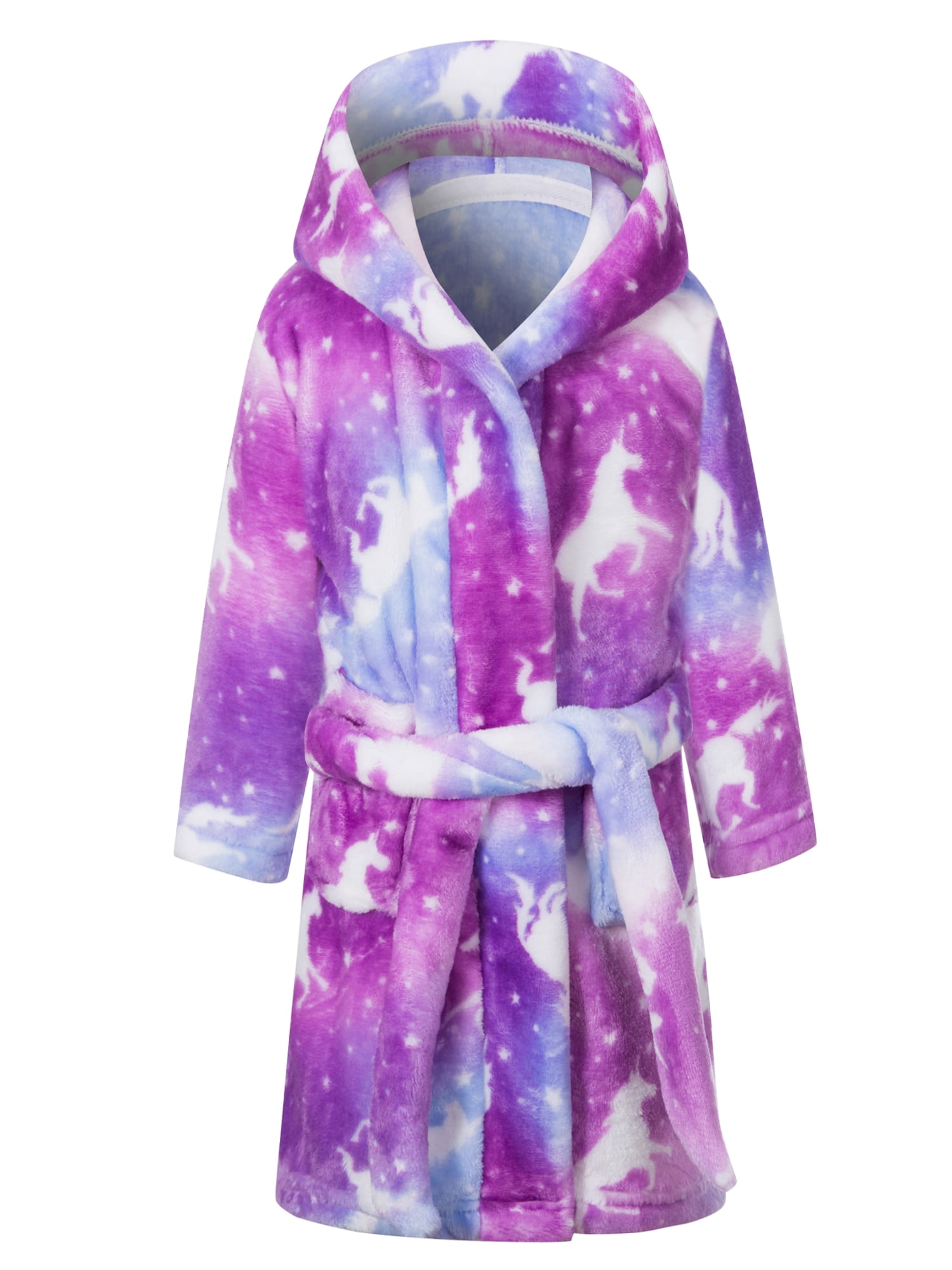 Girls Bathrobe Soft Fleece Robe with Pockets, 12 Months 18 Years