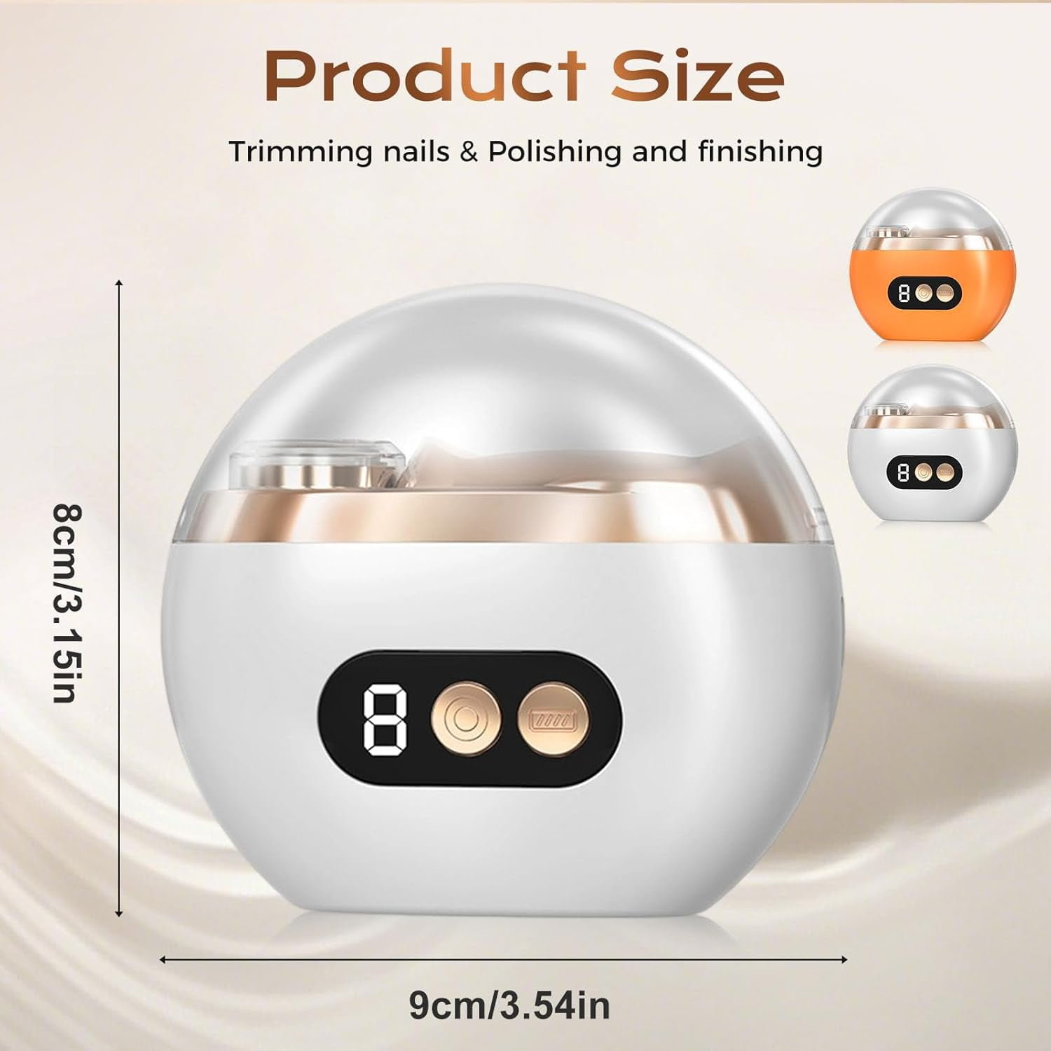 Multi-Functional Electric Nail Clipper Trimmer, 3 in 1 Automatic Electric Polishing Fingernails Toenails Clippers, Electric Nail File with 3 Speeds for Seniors Baby Adult (White)