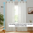 thumbnail image 2 of THD Sharrie Faux Linen Semi Sheer Light Filtering Transparent Grommet Lightweight Window Curtains Drapery Panels for Bedroom, Dining Room & Living Room, 2 Panels (37 x 96 Inch, White), 2 of 8