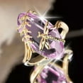 thumbnail image 6 of Xinyolin Emerald Faux Gemstone Dragonfly Decor Ring for Wedding - Transparent Rhinestone Ring, 6 of 8