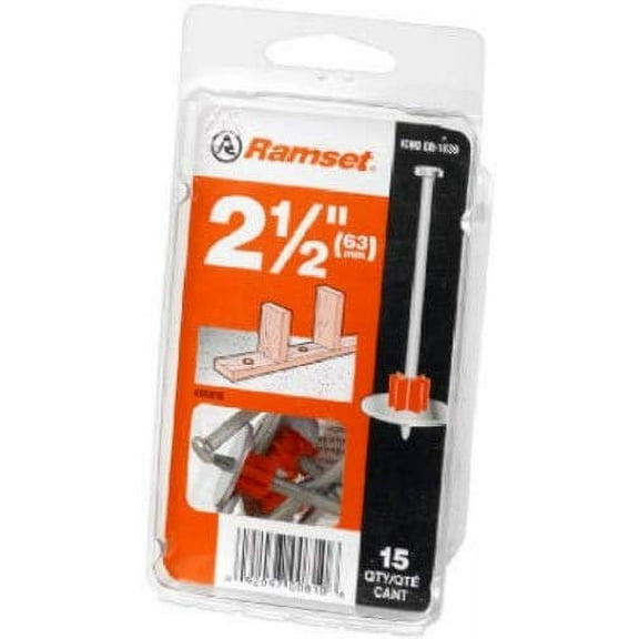 ITW Brands Ramset Fastening Pin with Washer - Metal, General Use - 15 Pack, 1-1/2 In